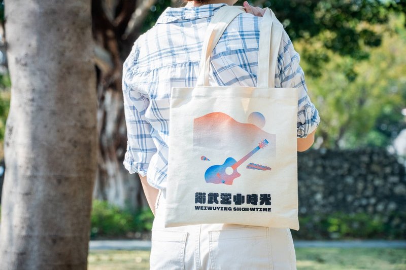 小時光帆布提袋 - 側背包/斜背包 - 棉．麻 卡其色