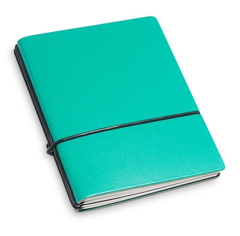 [Birthday Gift] Size A7│Turquoise Green | Double elastic cord | lefa | x17 - Notebooks & Journals - Genuine Leather 