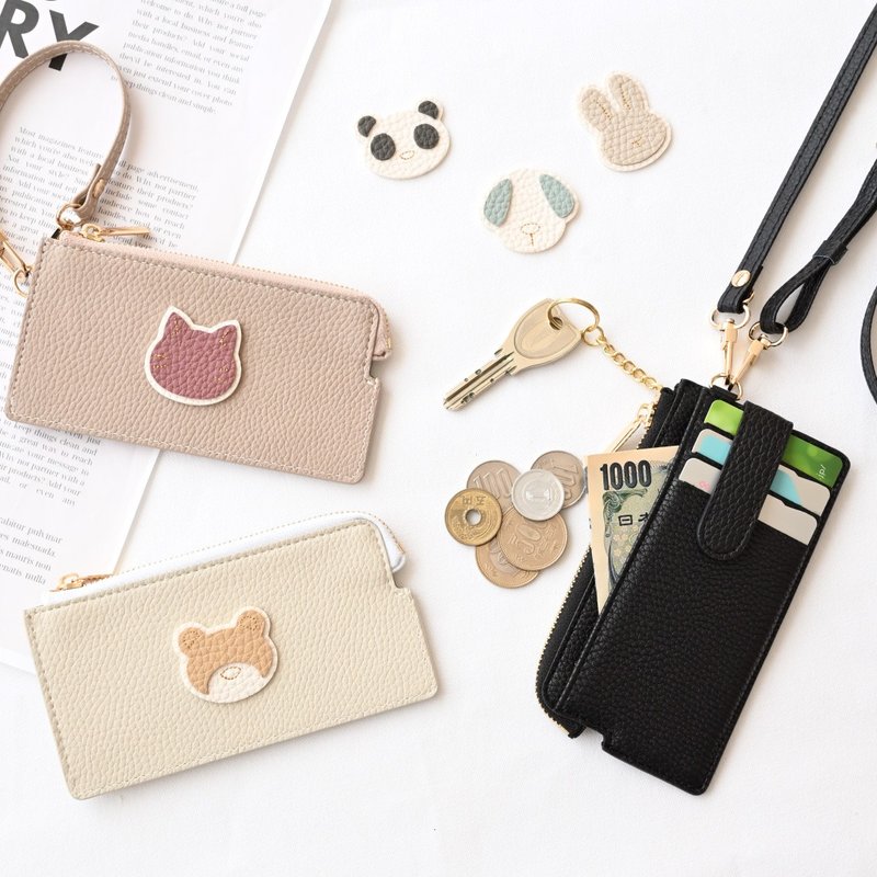 Fragment Case [simple animal stitch patch] Mini wallet, thin, compact wallet, mini wallet, small wallet, long wallet A280I - Wallets - Cork & Pine Wood Brown