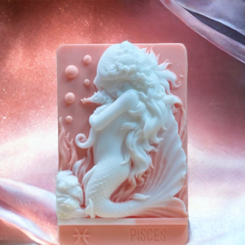 美人魚系列 12星座之雙魚座  手工皂 專為禮贈設計搭配精美包裝 - 肥皂/手工皂 - 其他材質 白色
