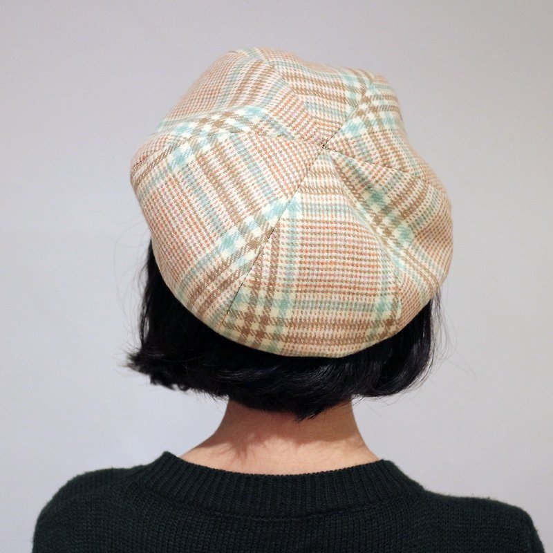JOJA│ [Limited] Japanese mixed wool beret / SM adjustable / beret / painter cap - Hats & Caps - Cotton & Hemp Orange