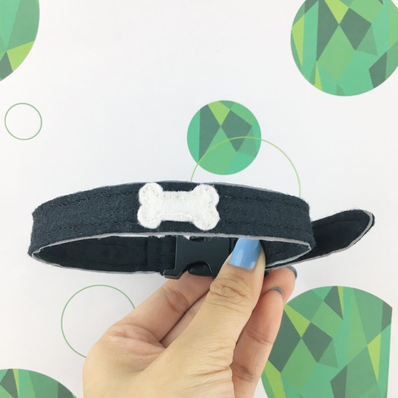 Reflective pet collar small/medium pet - ปลอกคอ - อะคริลิค สีดำ