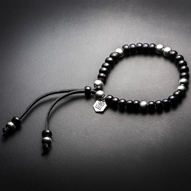 Handmade glass bead bracelet Solo Lazurite Beads Bracelet - สร้อยข้อมือ - เครื่องเพชรพลอย 