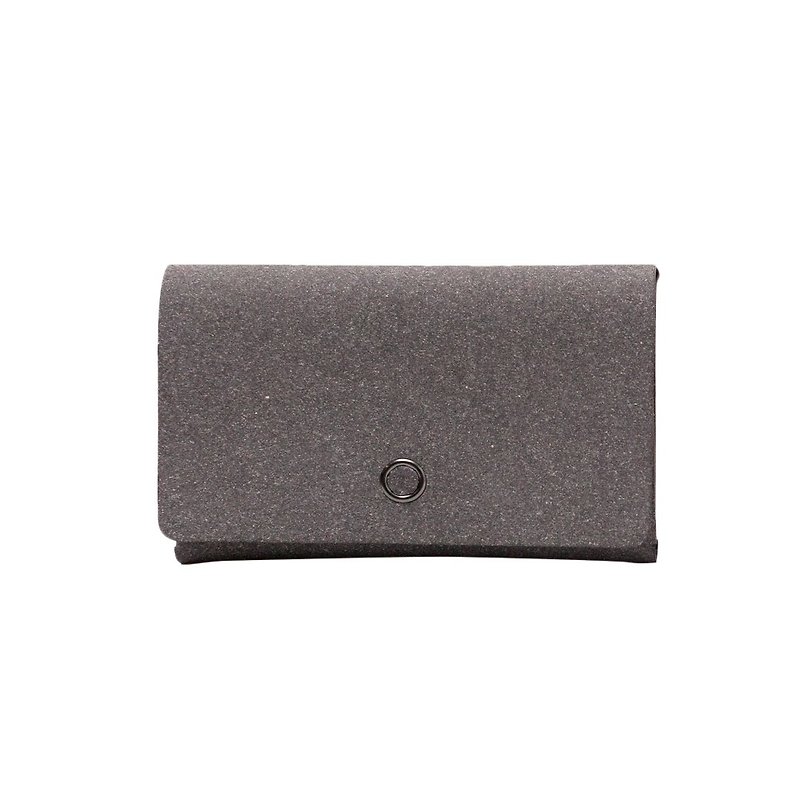 Business card-holder  Up to 60 cards【Grey x Yellow Diamond Pattern】 - Other - Genuine Leather Khaki