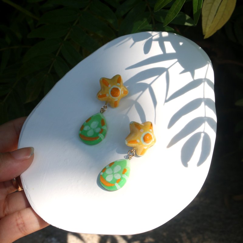 You Are the Bright Summer Day Star Princess Earrings - ต่างหู - ดินเหนียว หลากหลายสี