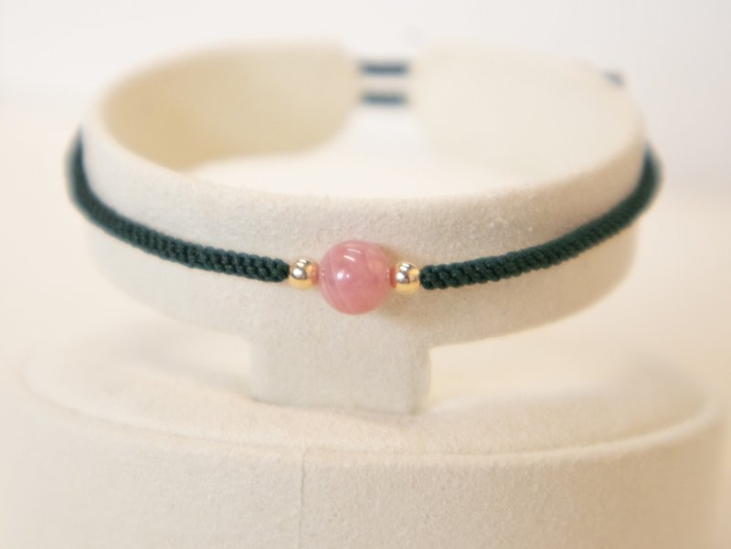 925 SILVER Stone 6mm fully hand-woven lucky bracelet. Can be adjusted freely - Bracelets - Sterling Silver Pink