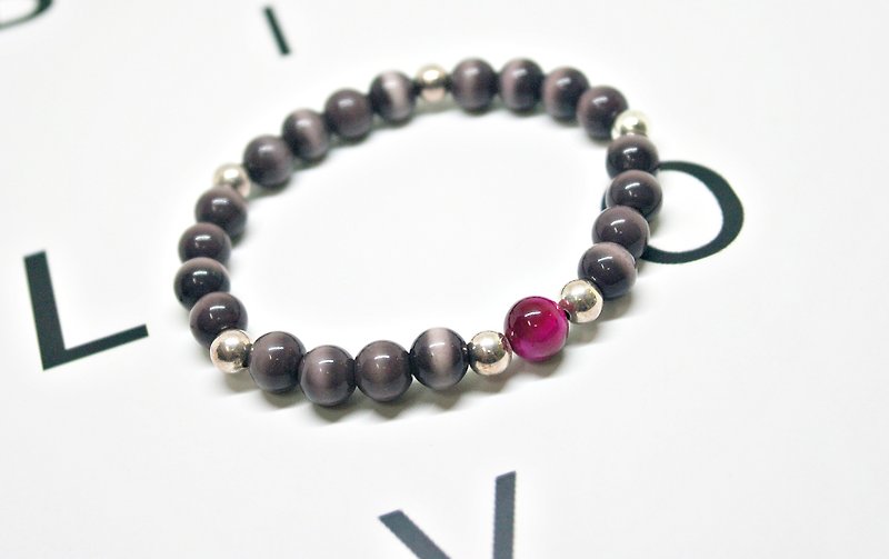 Natural Stone X Silver Jewelry Elastic Bracelet <Choice of Ten Thousands> -Limited*1- - Bracelets - Gemstone Purple