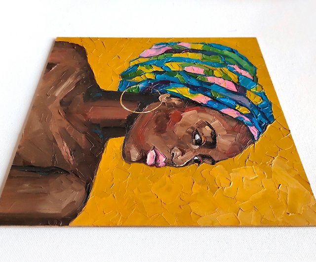 絵画 / 油絵 / アフリカ絵画 / アフリカ人女性 / 描かれた女 / 原画 