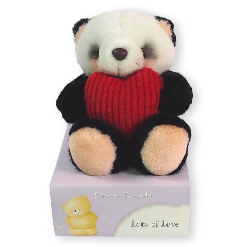 FF 4.5 inch nap / panda holding heart [Valentine] - ตุ๊กตา - วัสดุอื่นๆ ขาว