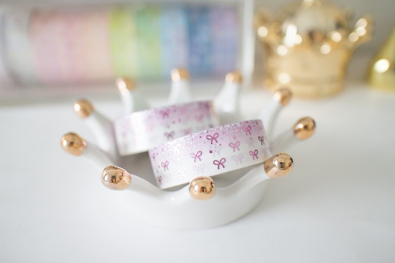 Hot Stamping Paper Tape-Girly Bling Bling Hot Stamping Bow - Washi Tape - Paper Multicolor
