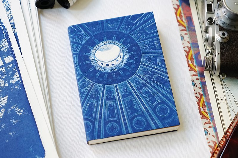 Handmade Blue Sun Notebook-St. Peter's Dome - การ์ด/โปสการ์ด - กระดาษ สีน้ำเงิน