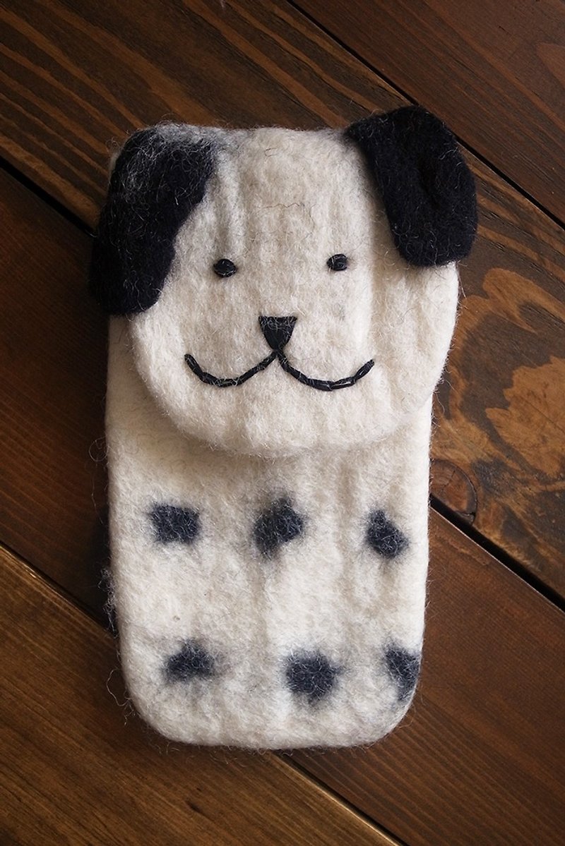 felt dog case, felt case, handmade iPhone sleeve, iPhone bag Animal - Phone Cases - Wool White