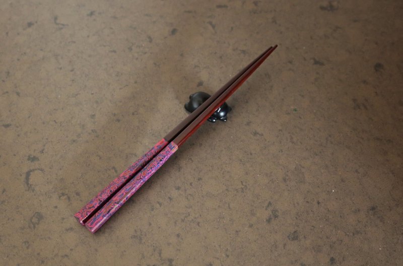 Raw lacquer/wooden chopsticks/violet - อื่นๆ - ไม้ 