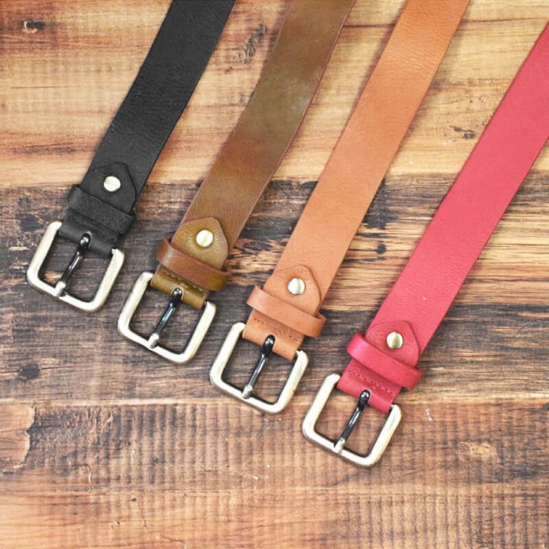 Wide belt, high-quality soft tanned leather, slim, Business Fashion Casual leather belt, cowhide, genuine leather - อื่นๆ - หนังแท้ หลากหลายสี