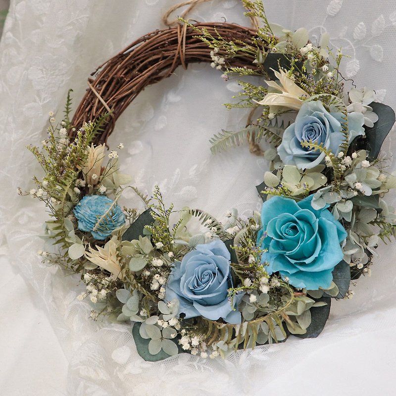 [One person in a group] Eternal rose wreath does not wither dried flower ornaments handmade course Taichung - Plants & Floral Arrangement - Plants & Flowers 