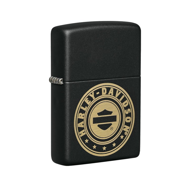 【ZIPPO官方旗艦店】 Harley 金色盾牌徽章防風打火機 49197 - 其他 - 銅/黃銅 黑色