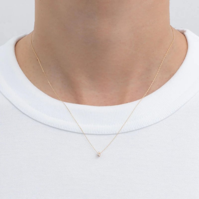 Japanese MONATELIER | K10 (gold) natural diamond necklace [Allen] - Necklaces - Diamond Gold