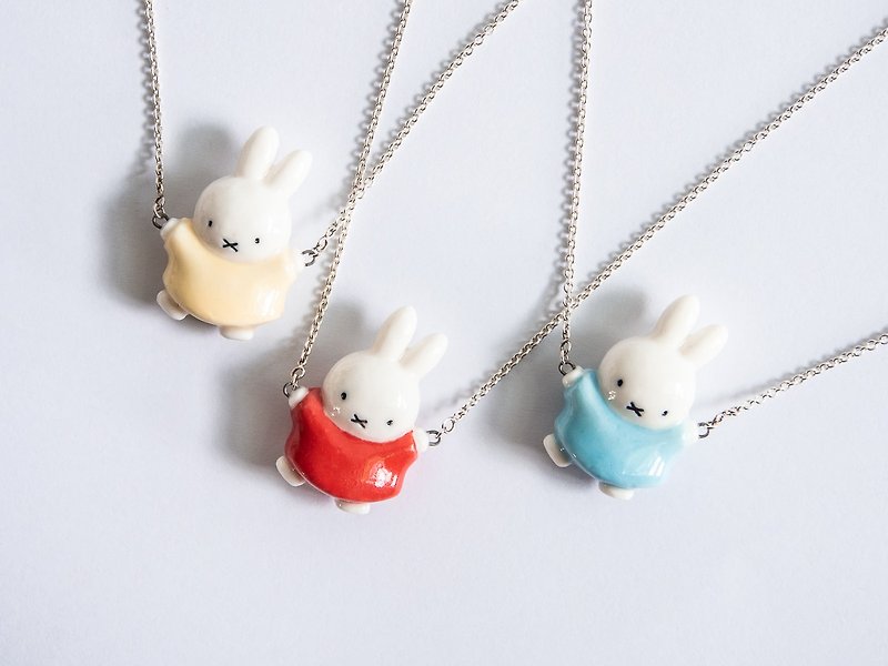 Miffy necklace - 項鍊 - 陶 白色