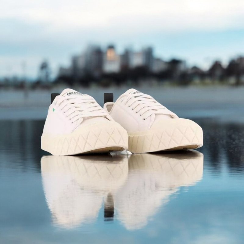 PALLADIUM ACE RE-VEGAN LTH 菱紋底鬆餅鞋 中性 白 74458 - 女休閒鞋/帆布鞋 - 其他材質 多色