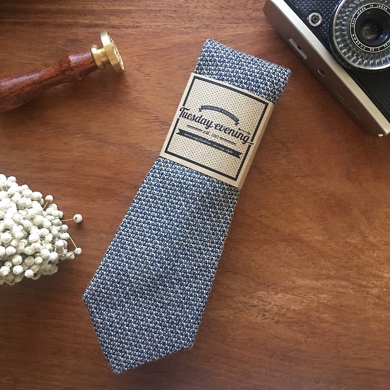 Neck Tie Sapphire Blue - เนคไท/ที่หนีบเนคไท - ผ้าฝ้าย/ผ้าลินิน สีน้ำเงิน