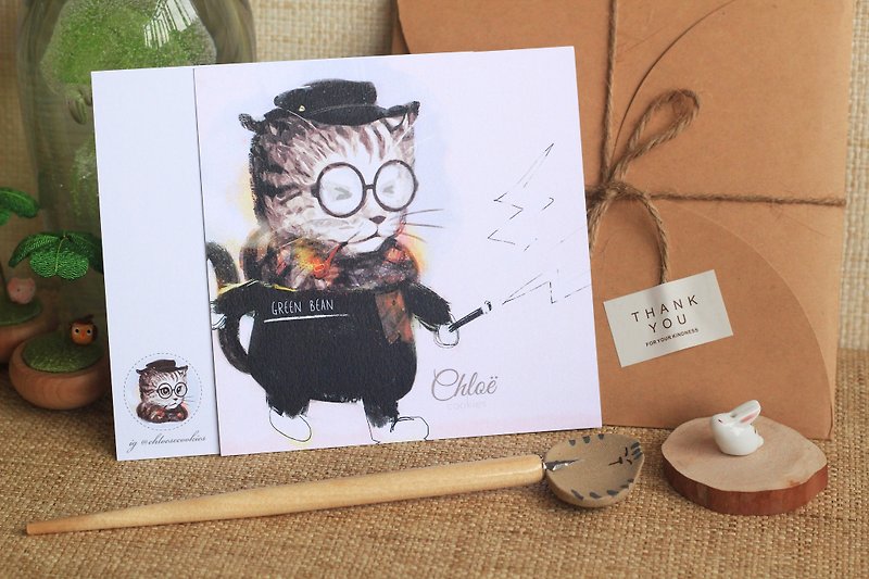 Magic Bean - Cat Postcard - การ์ด/โปสการ์ด - กระดาษ สึชมพู