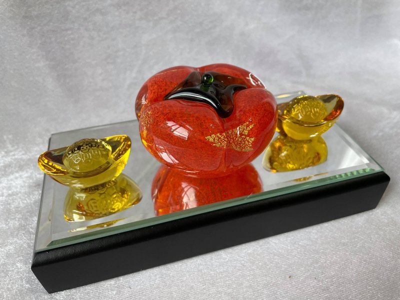 Crystal glass I rich persimmon ingot (group) - Items for Display - Glass 