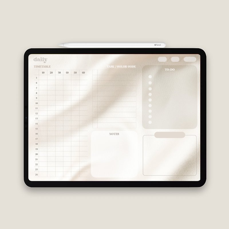 Student iPad Digital Planner | Beige-Themed | Semester, Monthly, Weekly, Daily - Digital Planner & Materials - Eco-Friendly Materials Khaki