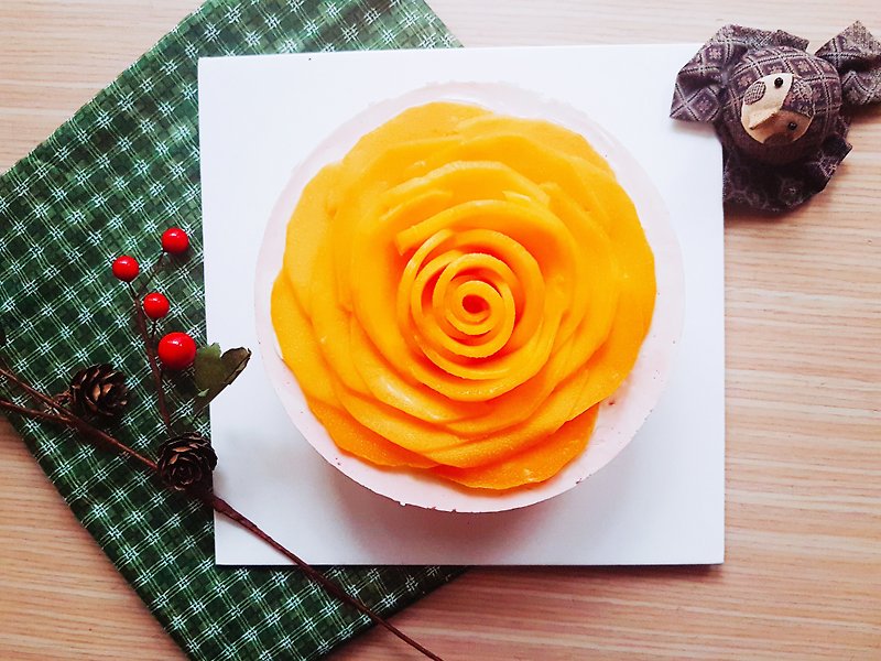[Mother's Day Recommendation] Blooming Sweet Mango Raw Cheesecake 6 inches - Cake & Desserts - Fresh Ingredients Orange