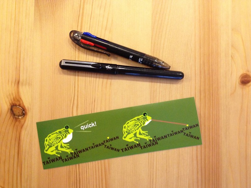 Taiwan Pictographic Waterproof Sticker-Water Chicken (Taiwan Emerald Tree Frog) - Stickers - Paper Green