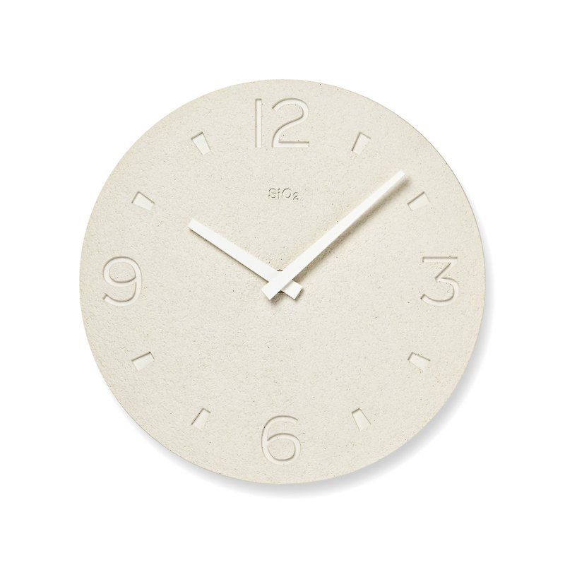 Lemnos Diatomaceous Earth PLA Clock - White - Clocks - Pottery White