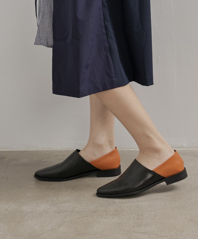 supportingrole A+ Retro Colorblock Genuine Leather Loafers - Black Caramel - Women's Oxford Shoes - Genuine Leather 