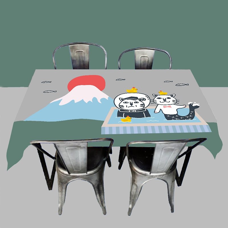 Cat Fuji tablecloth camping