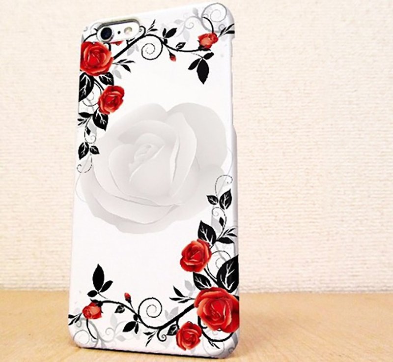 Free shipping ☆ Monotone rose smartphone case - Phone Cases - Plastic Red