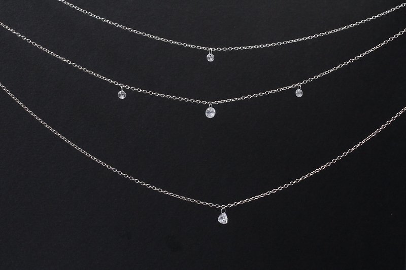 Nude Diamond Series Silver Handmade Choker - Collar Necklaces - Diamond Silver