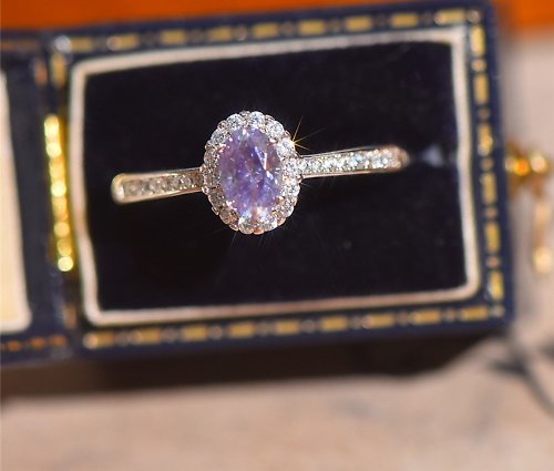Eratojewels Purple Moissanite Ring, 1 Ct Purple Moissanite Ring