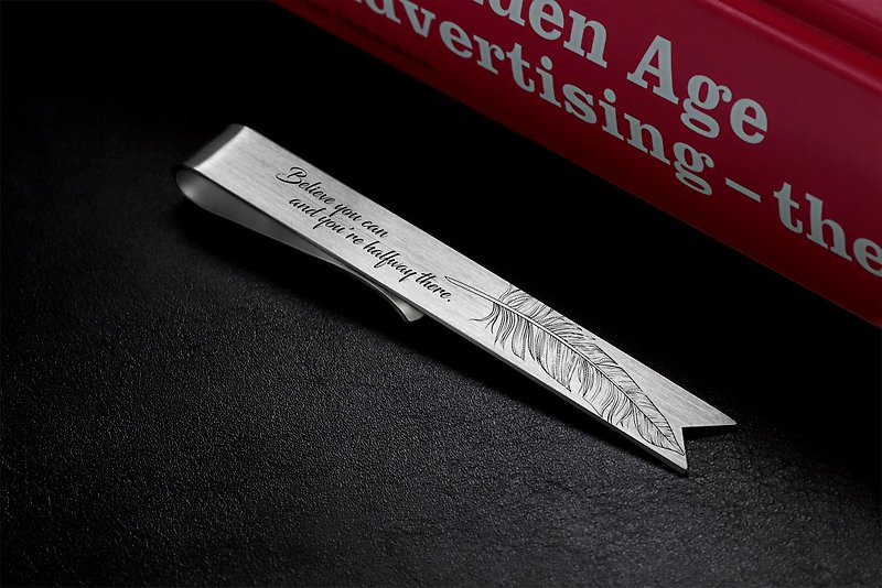 Personalized Bookmark - Feather Bookmark engraved - Sterling silver - 書籤 - 純銀 銀色