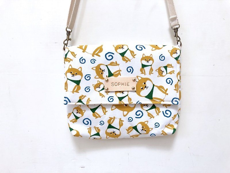 MINIxROS Chai Cha thick piece of toast bag / Crossbody / shoulder bag / with free print Name Paper superscript - Messenger Bags & Sling Bags - Cotton & Hemp Brown