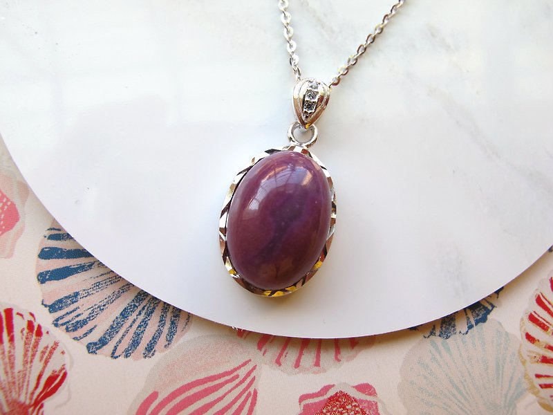 Shu Julai Stone x 925 Wallet [Shu Shu Series-Seed Grape]-Natural Stone Necklace - สร้อยคอ - คริสตัล สีม่วง