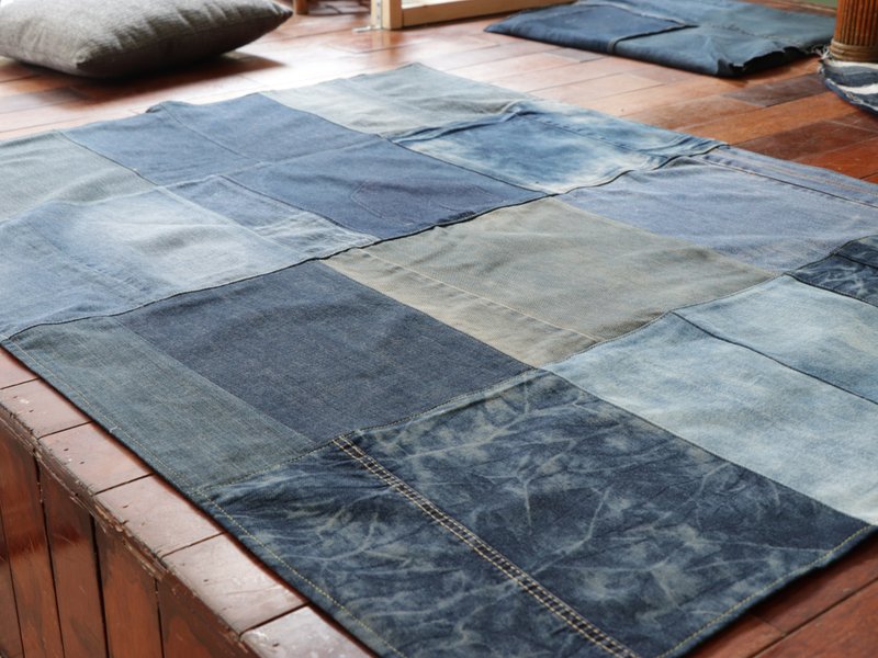 Handmade denim floor mat-large square - Rugs & Floor Mats - Cotton & Hemp 