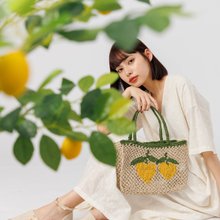 ザ・ジャクソンズ】Lemon Woven Bag-Tracy-Natural / Mini