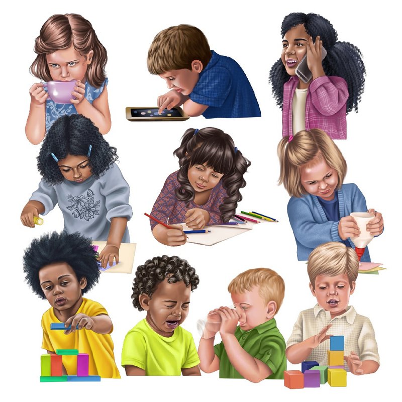 Action Kids Clipart - 電子似顏繪/繪畫/插畫 - 其他材質 
