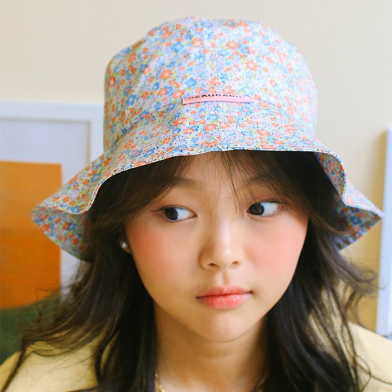頭が変な花柄のバケツ帽子 - 帽子 - コットン・麻 多色