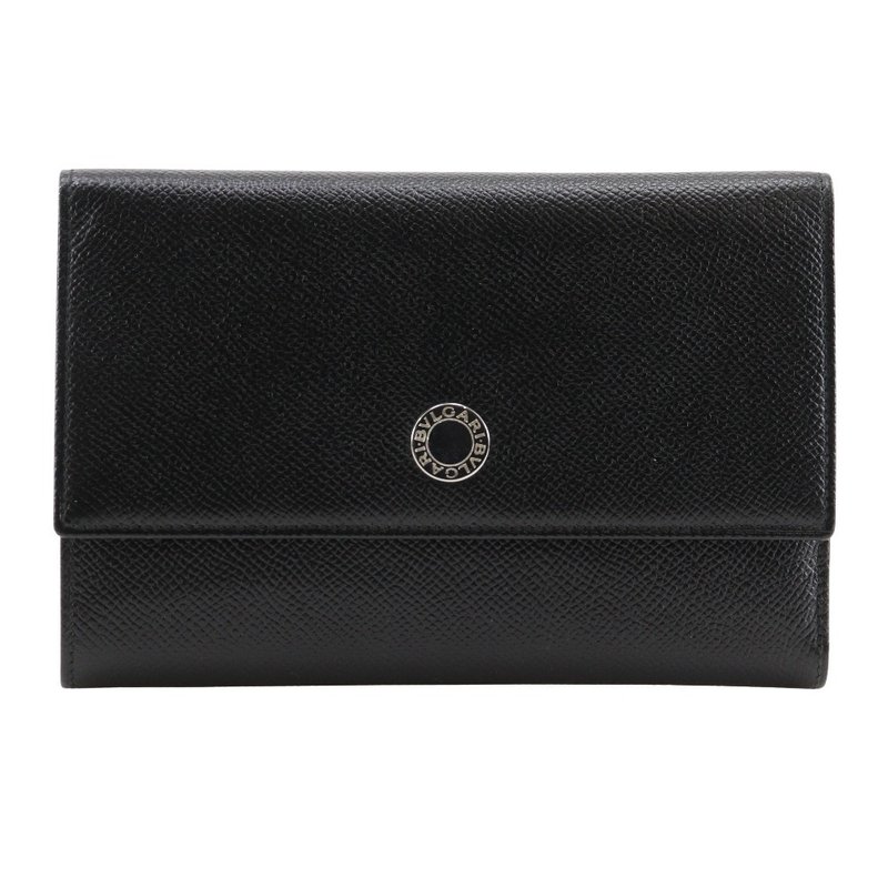 【日本直送】ブルガリ BVLGARI ロゴボタン 二つ折り財布 中長財布 レザー 黒 ユニセックス【中古】 - 錢包/皮夾/長短夾 - 真皮 黑色