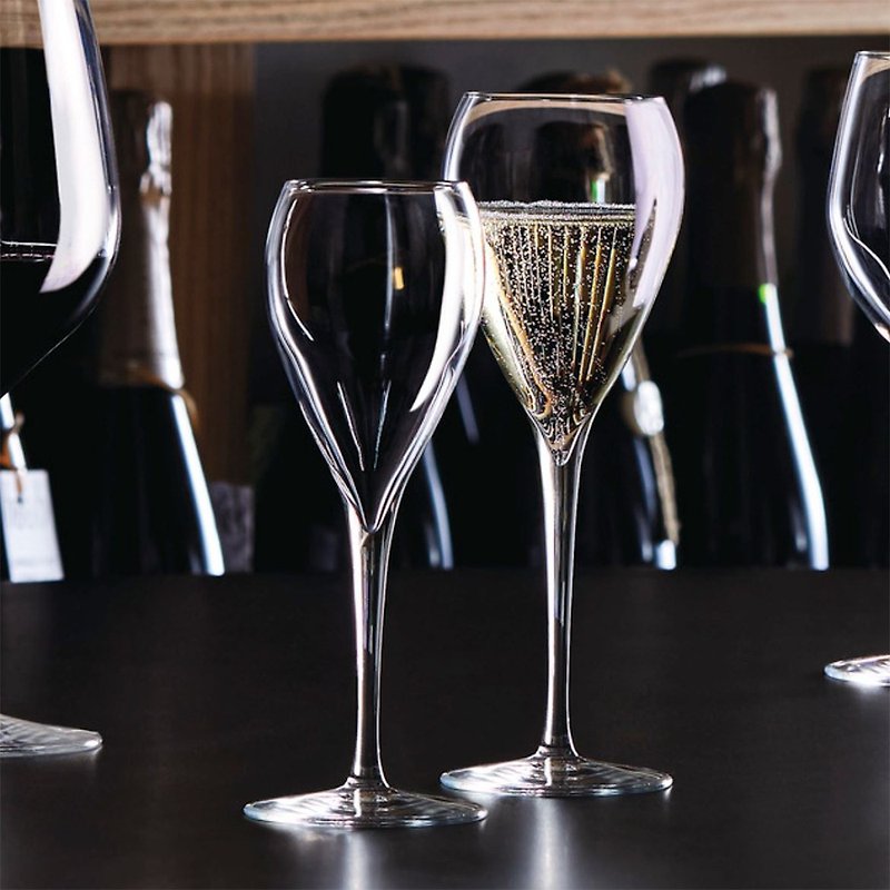 Italy InAlto Sparkling Enhanced Lead-Free Crystal Champagne Glass 215ml/150ml (3 Styles) - แก้วไวน์ - แก้ว ขาว