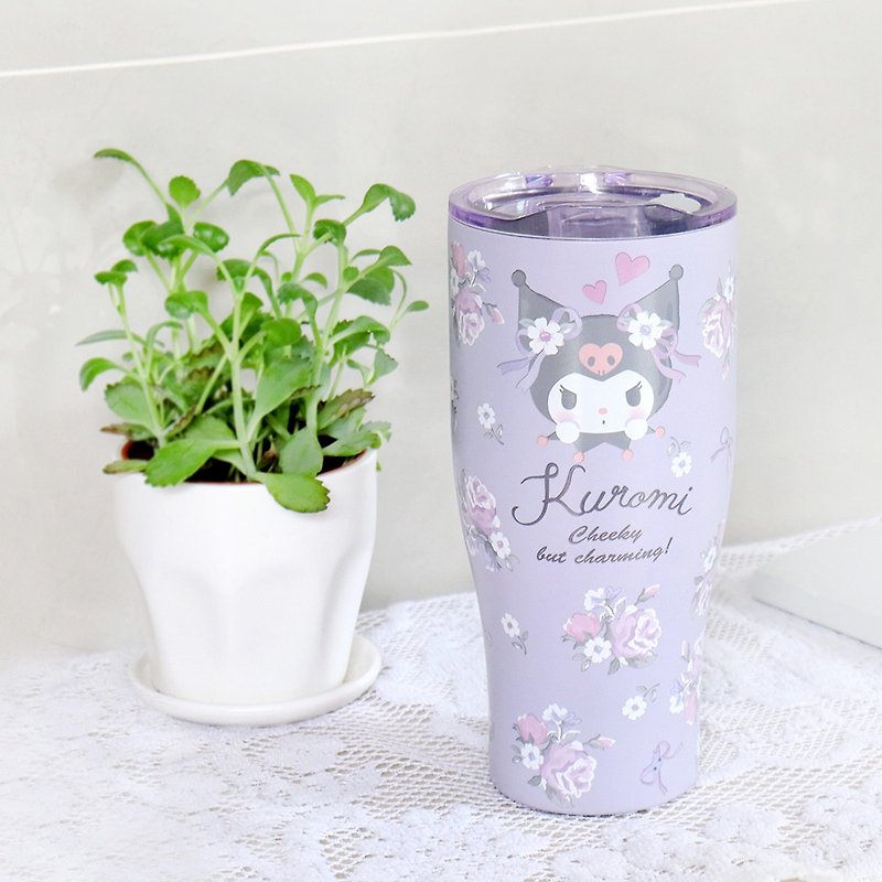 【Sanrio 三麗鷗】不鏽鋼真空酷樂杯 冰霸杯900ml-酷洛米-薔薇 - 保溫瓶/保溫杯 - 不鏽鋼 紫色