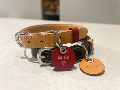 Mändm Leather 拼色寵物項圈 | 狗狗項圈 | 貓咪項圈 | 皮革訂製 | 免費燙字