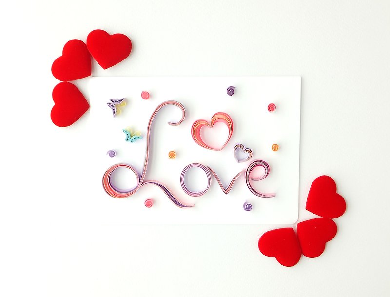 Hand made decorative cards- love - Cards & Postcards - Paper Pink