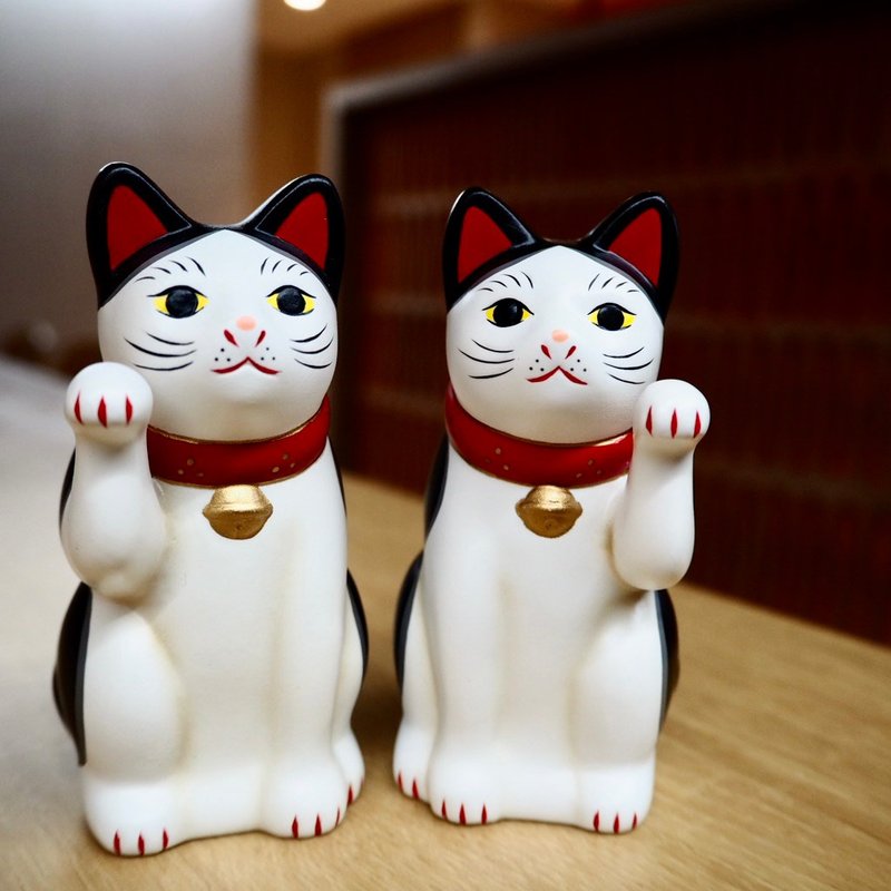 中外陶園 | 瀬戶招財貓 黑白 - 擺飾/家飾品 - 陶 