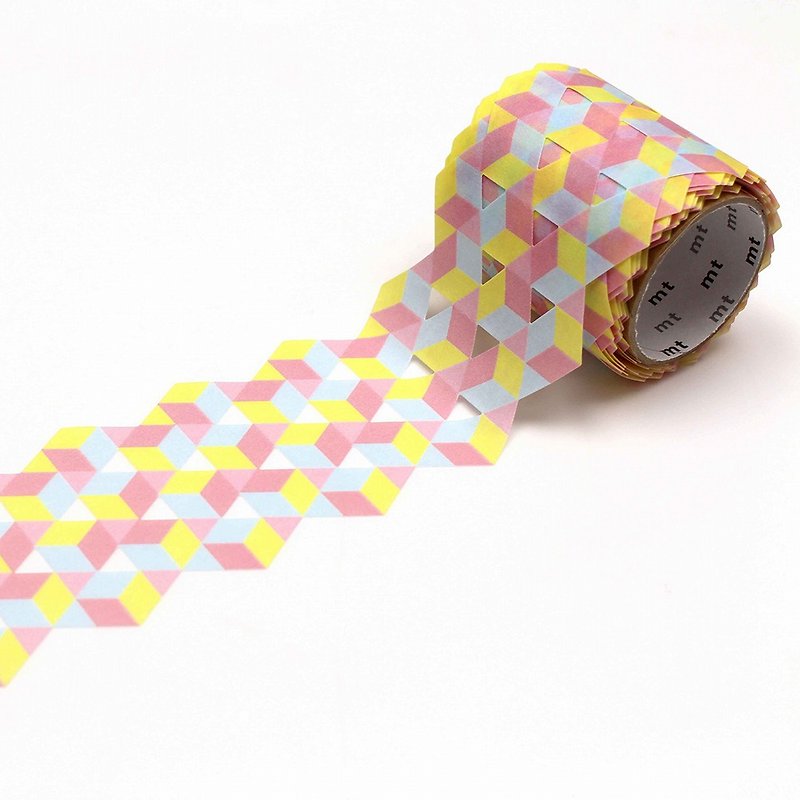 mt fab Die-cut Masking Tape / Cube Pattern (MTKT1P13) - Washi Tape - Paper Pink