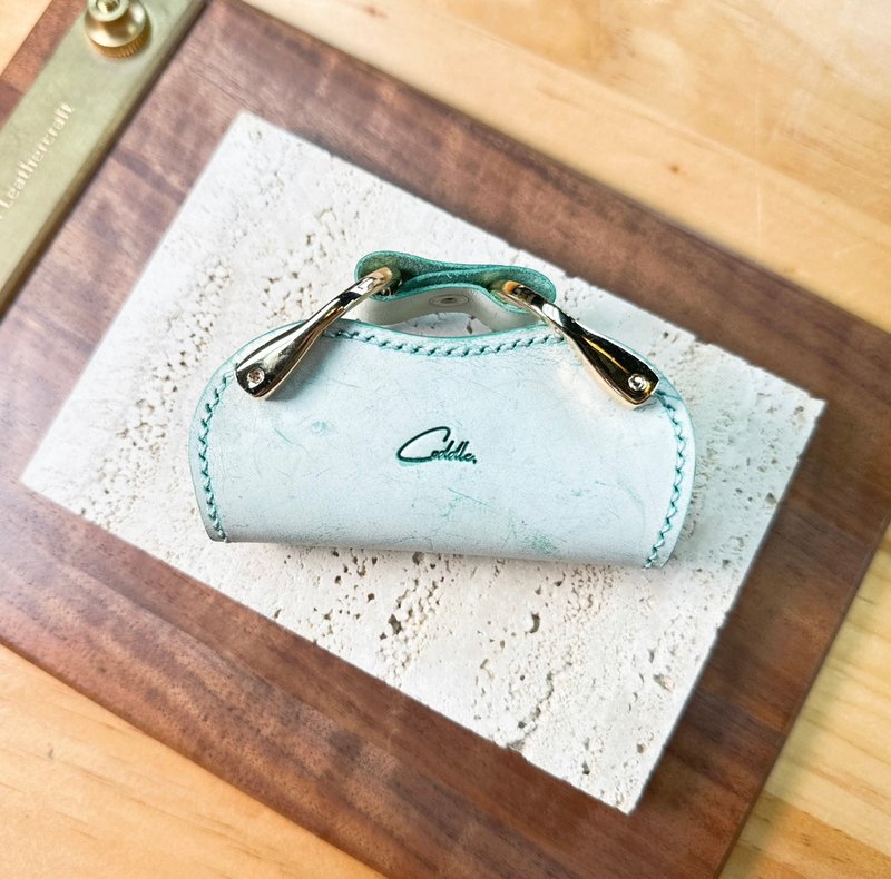 手工製意大利 ghost wax擦膠皮鎖匙包 - 鑰匙圈/鑰匙包 - 真皮 多色